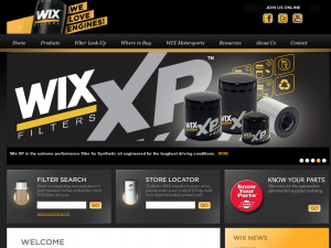 WIX Filters website