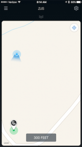 The car-finding part of the ZUS Car Finder.