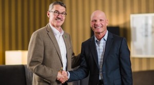 Alfred Weber, president and CEO of MANN+HUMMEL, left, with Keith Wilson, CEO and president of the Affinia Group.  